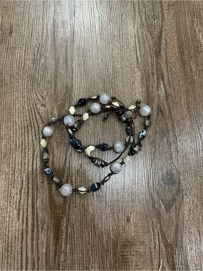 Beaded Multi-Color Versatile Wrap Jewelry- Brown, Black & Cream